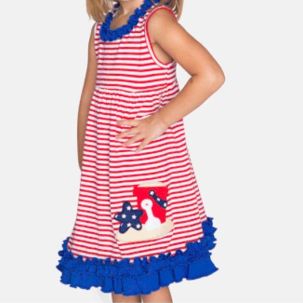 Applique Beach Bucket Girls Dress